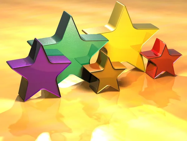 Estrelas 3D sinal de ouro — Fotografia de Stock