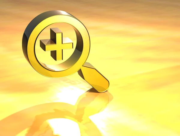 3D-Zoom in Goldzeichen — Stockfoto