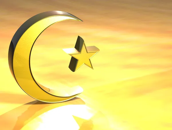 3D Islam segno d'oro — Foto Stock