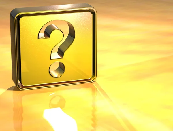 3D Question Gold Sign — Stock Photo, Image