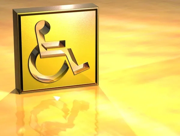 Signo de oro con discapacidad 3D — Foto de Stock