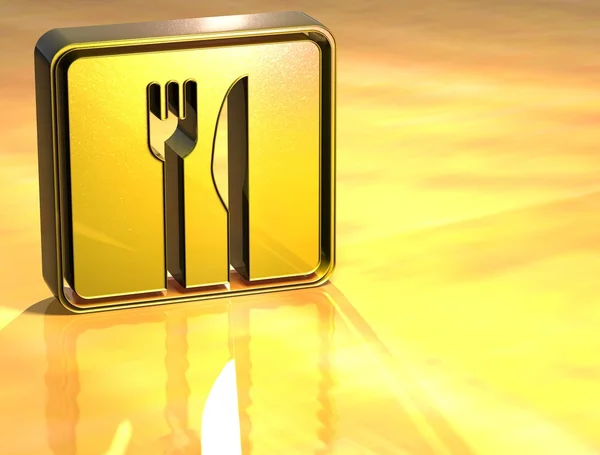 3D Ресторан Золотой знак — стоковое фото