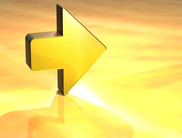 3D Arrow Gold Sign — Stock Photo, Image