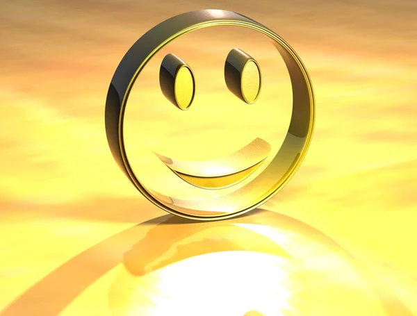 3D Smile Gold Sign — Stock Photo, Image