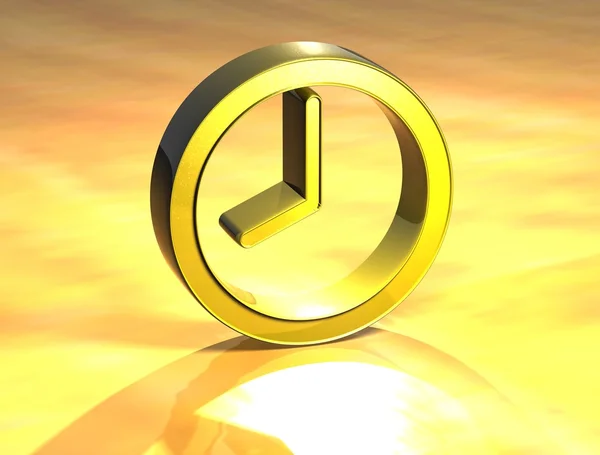 3D Clock Gold Sign — Stock Photo, Image
