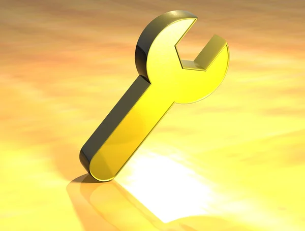 3D ferramentas sinal de ouro — Fotografia de Stock