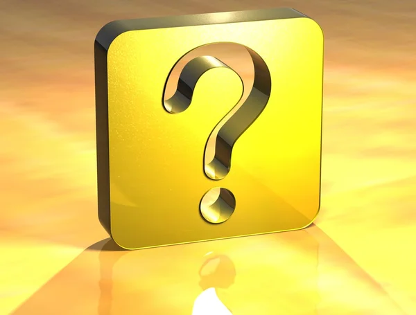 3D Question Gold Sign — Stock Photo, Image