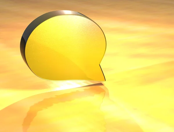 3D-s beszéd buborék arany jele — Stock Fotó