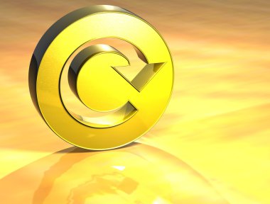 3D Refresh Gold Sign clipart