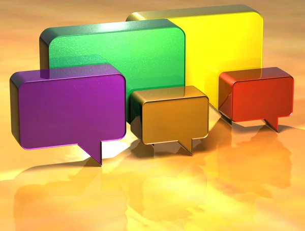 3D mowy znak Kolorowe bąbelki — Zdjęcie stockowe