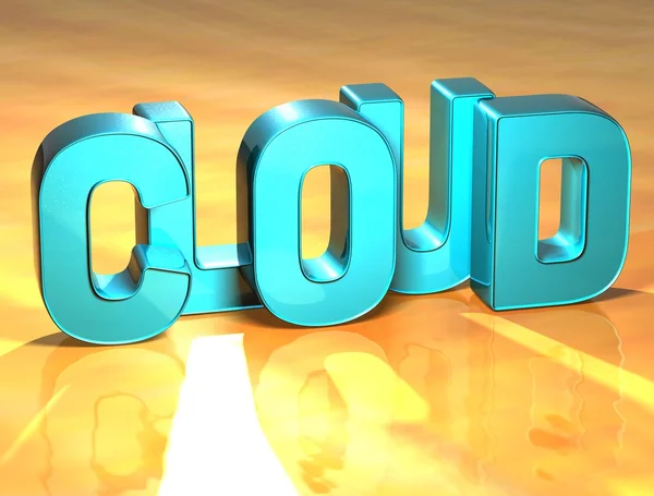 Sinal azul de nuvem 3D — Fotografia de Stock