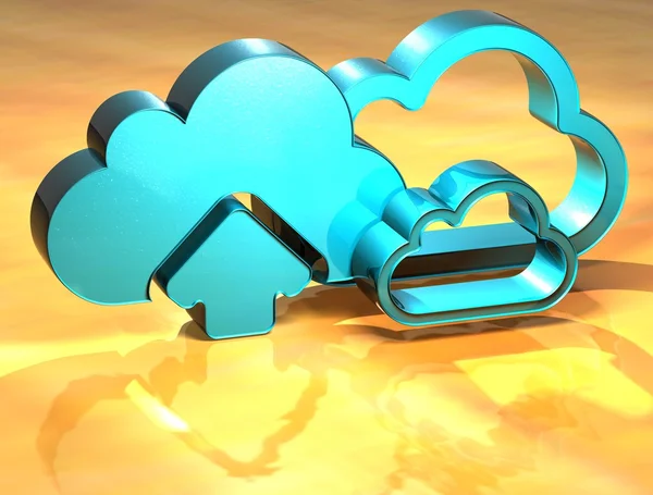 3D-s felhő kék jel — Stock Fotó