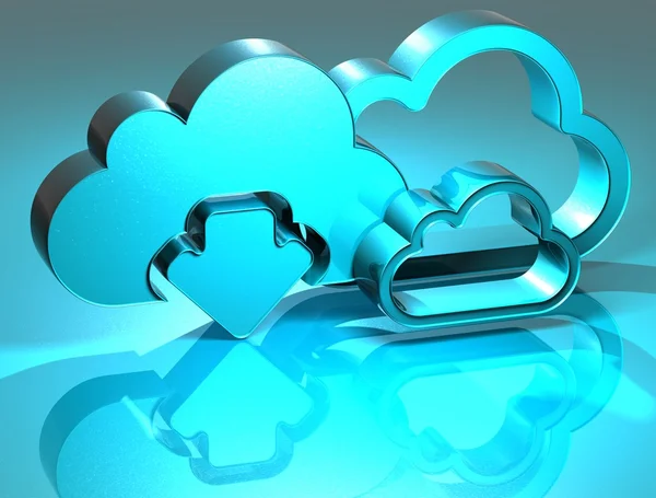 Sinal azul de nuvem 3D — Fotografia de Stock
