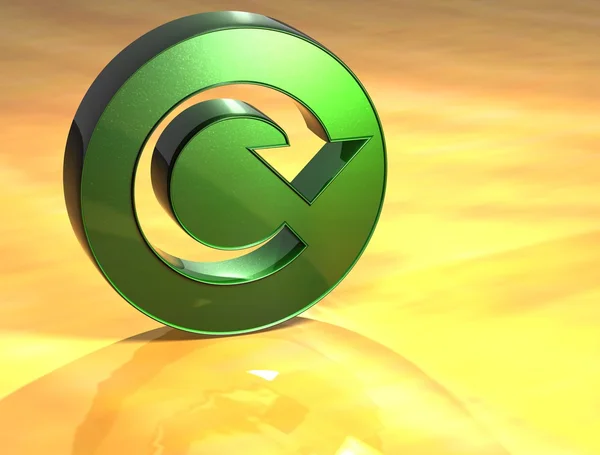 3D Refresh Green Sign — Stock Photo, Image