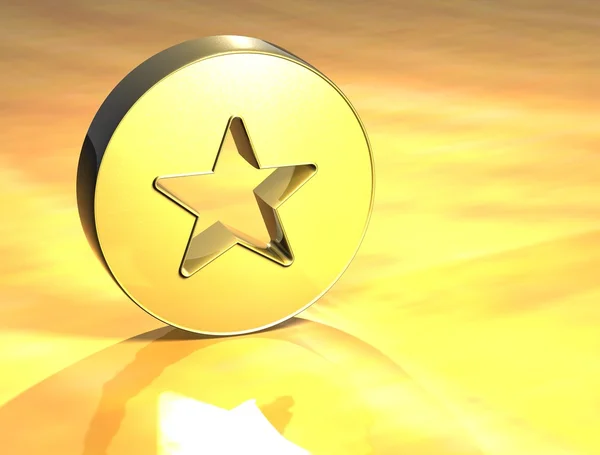 3D hvězda zlatá znamení — Stock fotografie