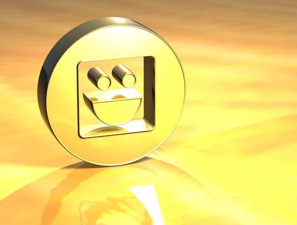 3D Smile Gold Sign — Stock Photo, Image
