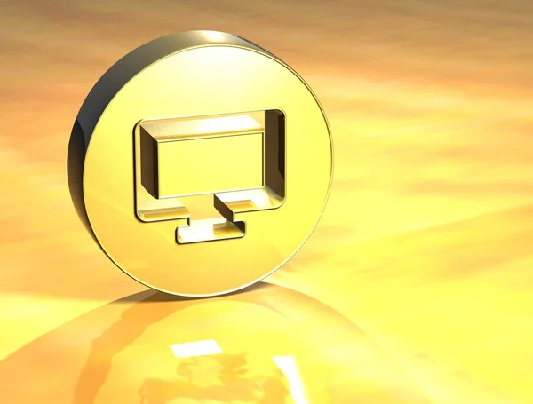 3D Computer Goldzeichen — Stockfoto