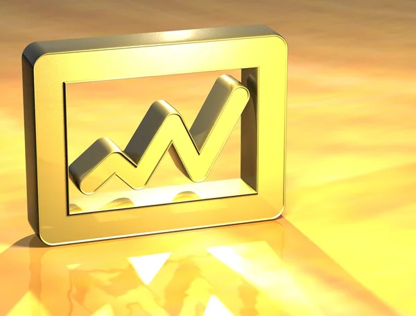 stock image 3D Graph Gold Sign