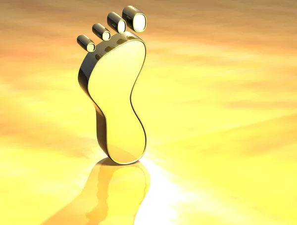 stock image 3D Feet Gold Sign