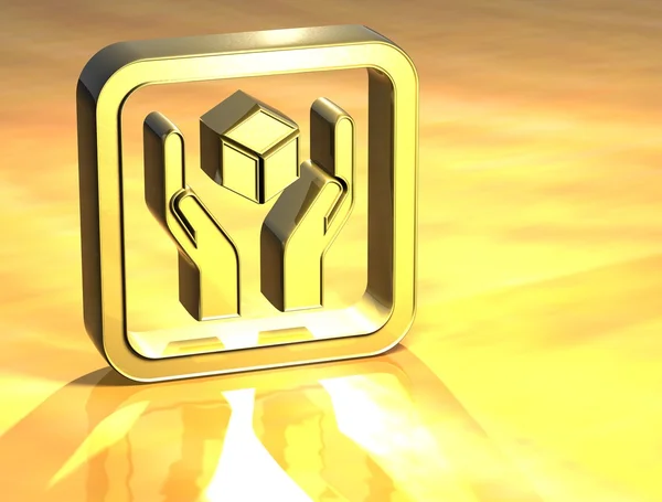 Sinal de ouro frágil 3D — Fotografia de Stock