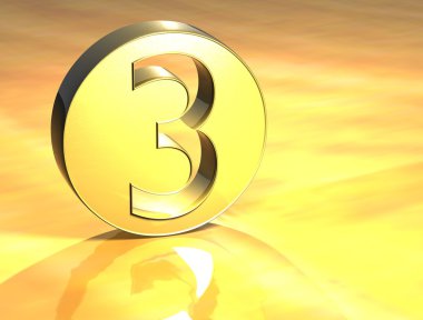 3D Number Gold Sign clipart