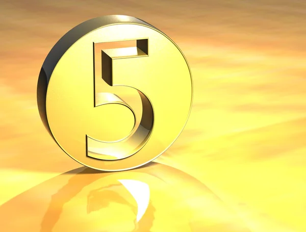 3D Number Gold Sign — Stock Photo, Image