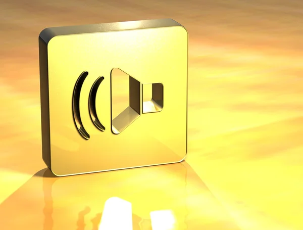 3D sinal de ouro de voz — Fotografia de Stock