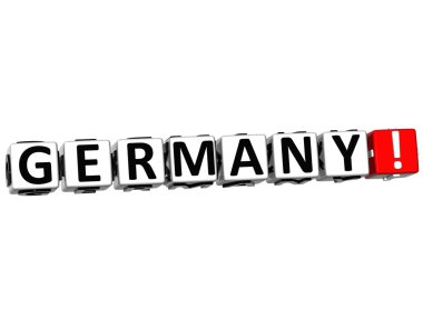 3D Germany Button Click Here Block Text clipart