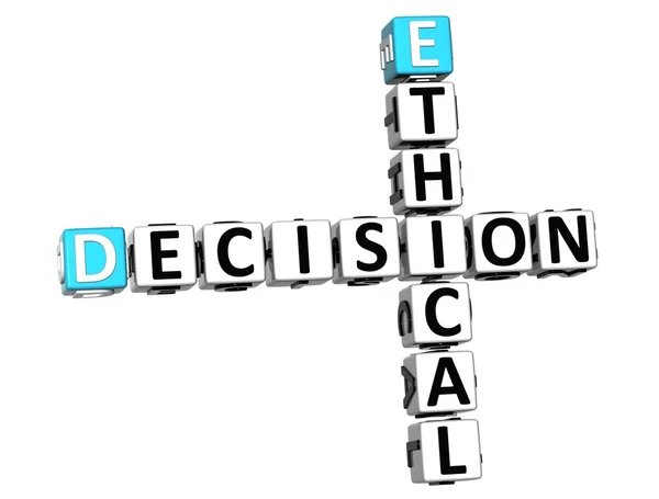 Decisão ética 3D Palavra cruzada — Fotografia de Stock