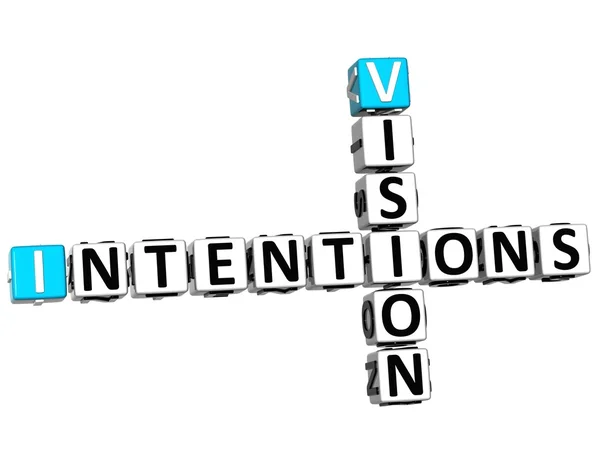 3D Vision Intentions Crossword — Stock Photo, Image