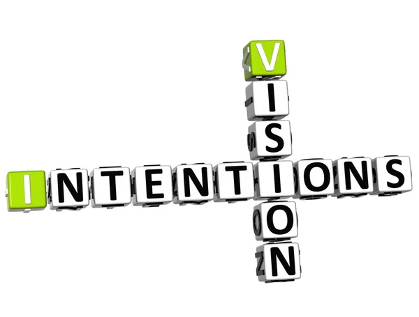 3D Vision Intentions Crossword — Stock Photo, Image