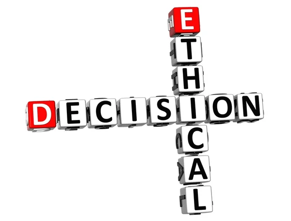 3D Ethical Decision Crossword — Stock Photo, Image