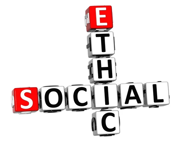 3D sociální etika křížovky — Stock fotografie