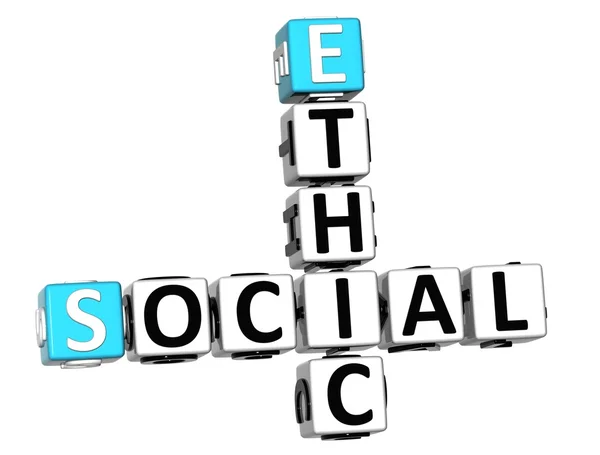 3D Social Ethic Crossword — Stock Photo, Image