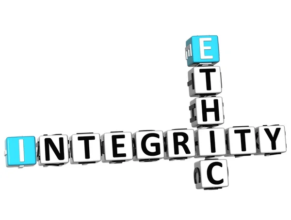 Integridade ética 3D Palavras cruzadas — Fotografia de Stock