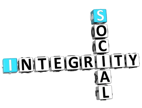 3D Social Integrity Crossword — Stock Photo, Image