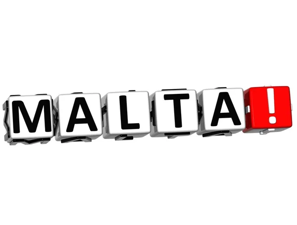 Botón 3D Malta Haga clic aquí Bloquear texto —  Fotos de Stock