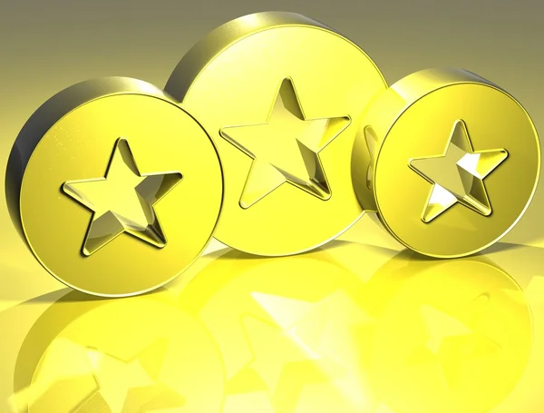 3D Stars Yellow Sign — Stock Photo, Image