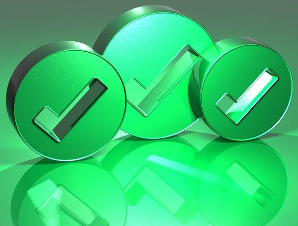 Зеленый знак 3D OK — стоковое фото