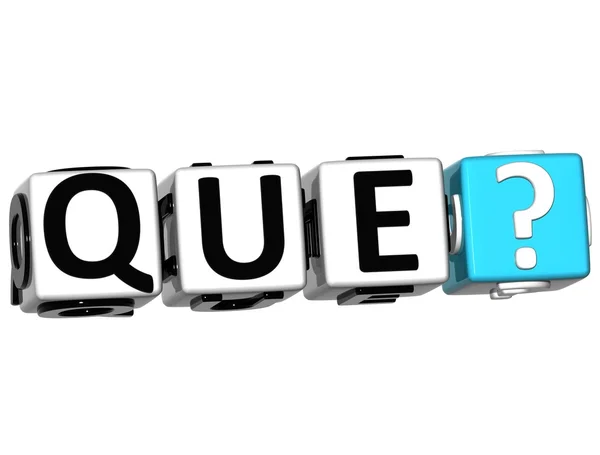 3D Spanish Question Button Click Here Block Text — Stock Photo, Image