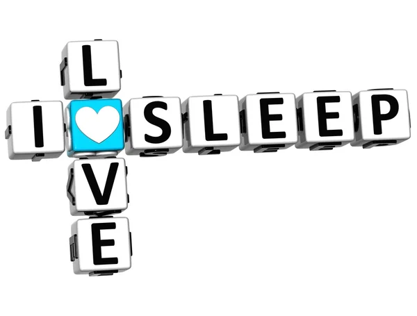 3d Ich liebe Schlaf Kreuzworträtsel — Stockfoto