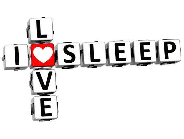 3D I Love Sleep Crossword — Stock Photo, Image
