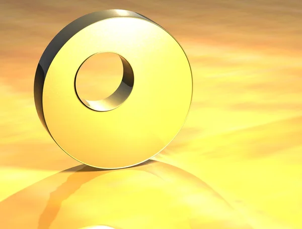 3D znak kruhu zlaté — Stock fotografie