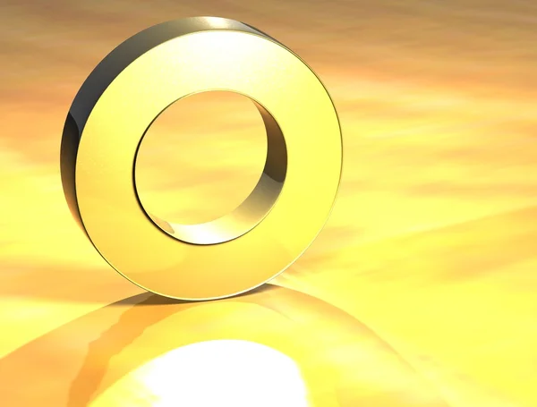 3D cerchio oro segno — Foto Stock