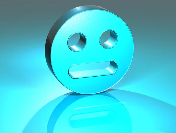 Sinal azul da cara 3D — Fotografia de Stock