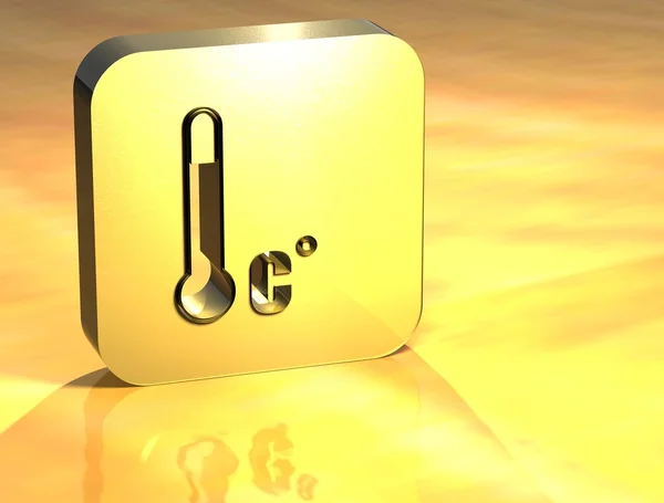 Signo de oro de temperatura aceptada en 3D — Foto de Stock