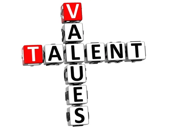 Crucigrama de valores de talento 3D —  Fotos de Stock