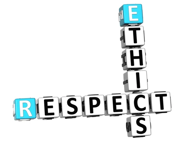 Ética 3D Respeitar a palavra cruzada — Fotografia de Stock