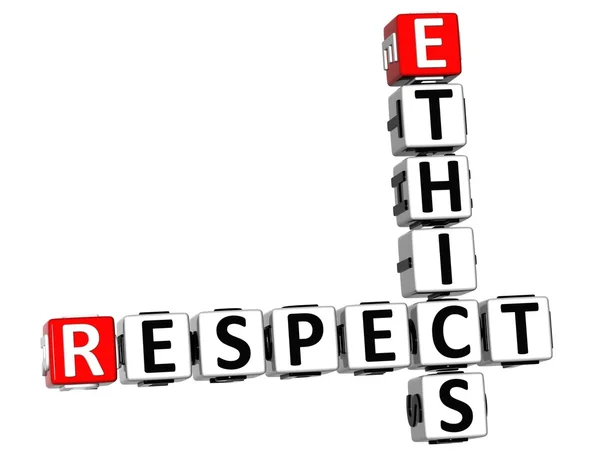 Crucigrama de respeto de ética 3D —  Fotos de Stock