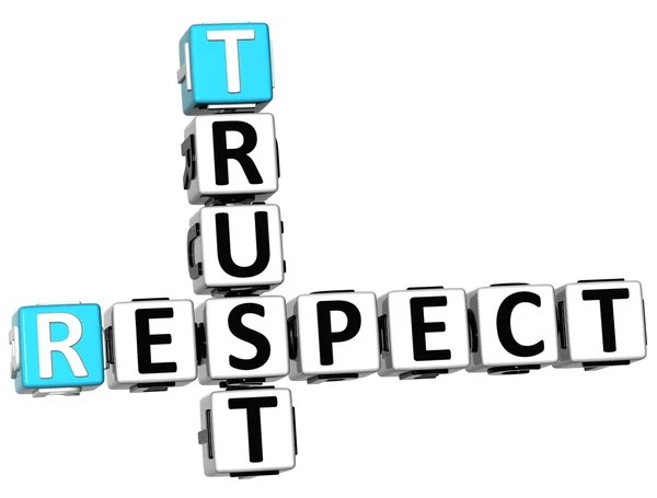 3d Respekt Vertrauen Kreuzworträtsel — Stockfoto